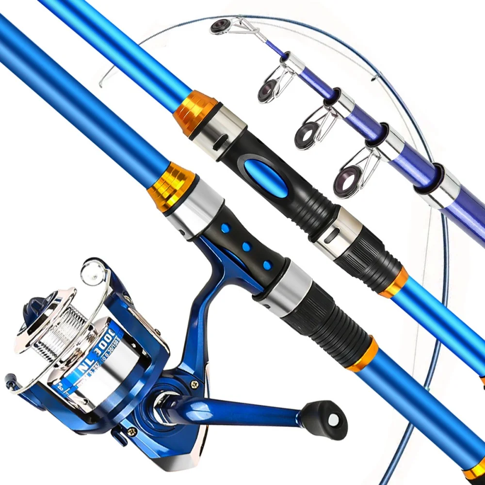 Juego de cañas de pescar teles - Fishing Rod Carbon Fiber reseña y precio